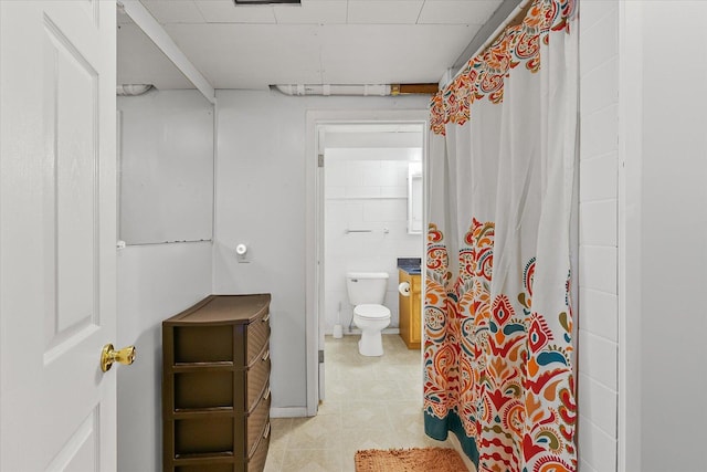 302 S Orr Dr, Normal, IL 61761 - bathroom with a shower with curtain and tile patterned flooring