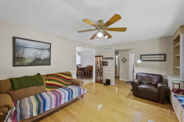 302 S Orr Dr, Normal, IL 61761 - living area with wood finished floors and ceiling fan