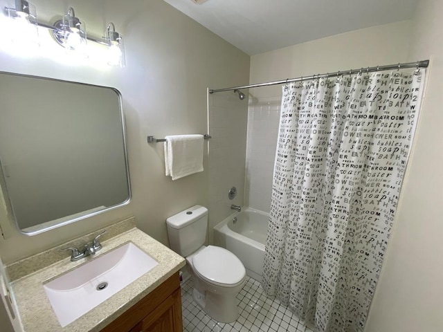 1340 Mcdowell Rd Unit 201, Naperville, IL 60563 - bathroom with vanity, shower / tub combo with curtain, and tile patterned flooring