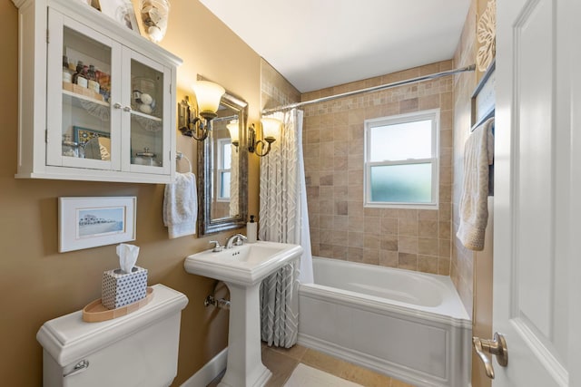 1341 S Sumner St, Wheaton, IL 60189 - bathroom with shower / bath combination with curtain and tile patterned flooring