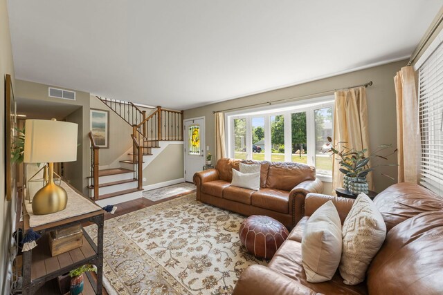 1341 S Sumner St, Wheaton, IL 60189 - living room with wood finished floors, plenty of natural light, and stairs