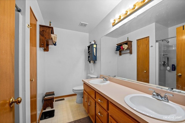 1306 Riverview Dr, Joliet, IL 60431 - full bath with tile patterned floors, double vanity, and a shower