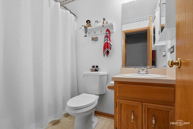 1306 Riverview Dr, Joliet, IL 60431 - bathroom with tile patterned floors, vanity, and a shower with curtain