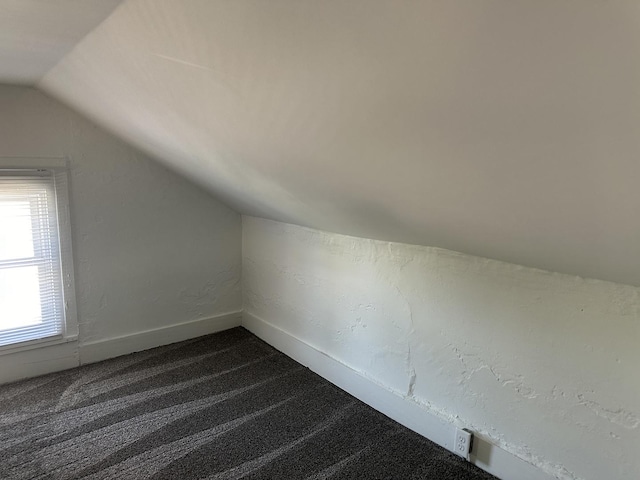 1453 S Oak Ave, Freeport, IL 61032 - additional living space featuring vaulted ceiling and dark colored carpet