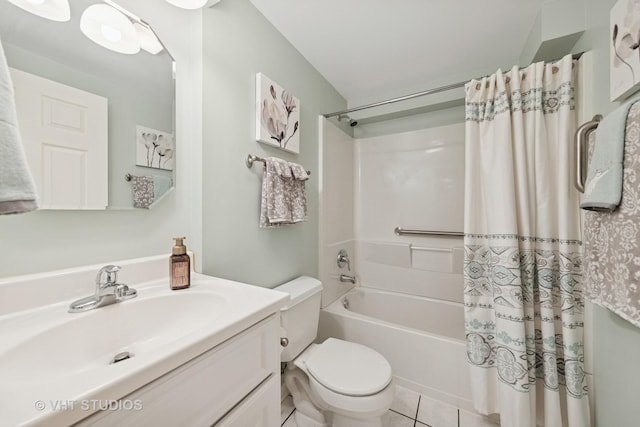 950 Genesee Dr, Naperville, IL 60563 - full bathroom featuring shower / bath combination with curtain, vanity, and tile patterned floors