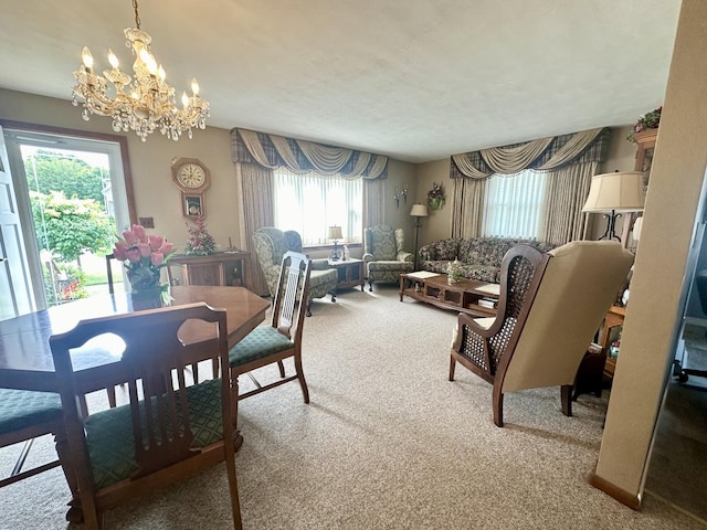 411 1st Ave, Ottawa, IL 61350 - dining area featuring carpet and a chandelier