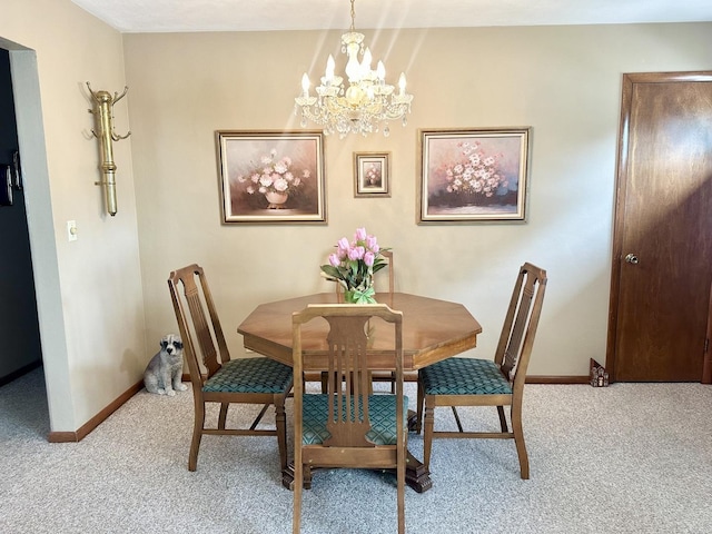 411 1st Ave, Ottawa, IL 61350 - dining space featuring light carpet and a chandelier