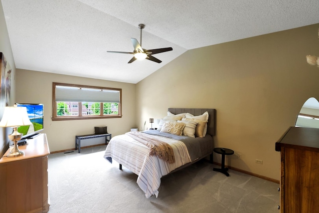 747 Warwick Ct, Carol Stream, IL 60188 - carpeted bedroom with vaulted ceiling and ceiling fan
