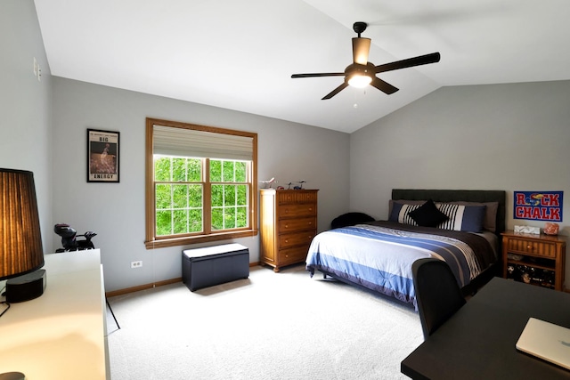 747 Warwick Ct, Carol Stream, IL 60188 - carpeted bedroom featuring lofted ceiling and ceiling fan