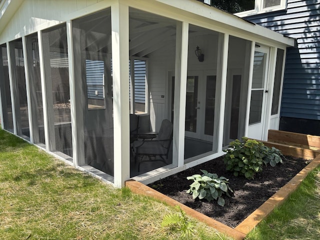 535 N Midlothian Rd, Mundelein, IL 60060 - view of side of home with a sunroom and french doors