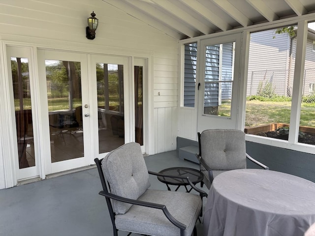 535 N Midlothian Rd, Mundelein, IL 60060 - sunroom / solarium featuring french doors and lofted ceiling