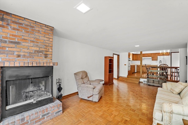 1554 Chickasaw Dr, Naperville, IL 60563 - living area with a fireplace and baseboards