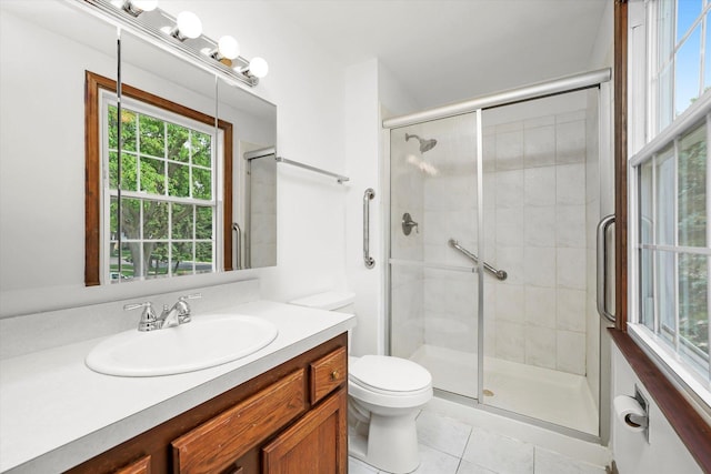 1554 Chickasaw Dr, Naperville, IL 60563 - bathroom featuring vanity, a shower stall, and tile patterned floors