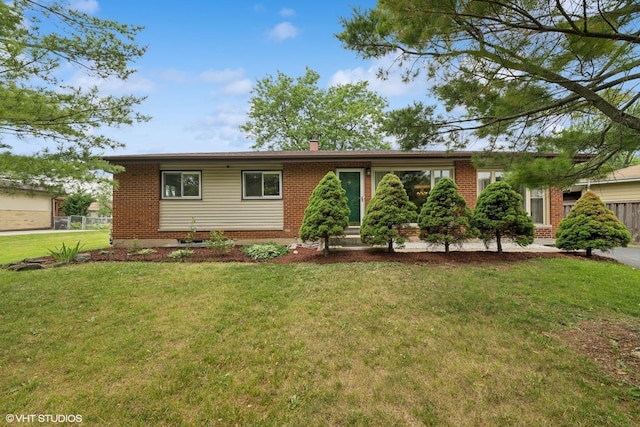 320 Pleasant St, Hoffman Estates, IL 60169 - ranch-style house featuring brick siding and a chimney