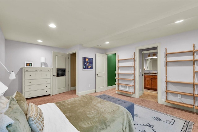 4905 Peifer Ln, Champaign, IL 61822 - bedroom with carpet floors, recessed lighting, and connected bathroom