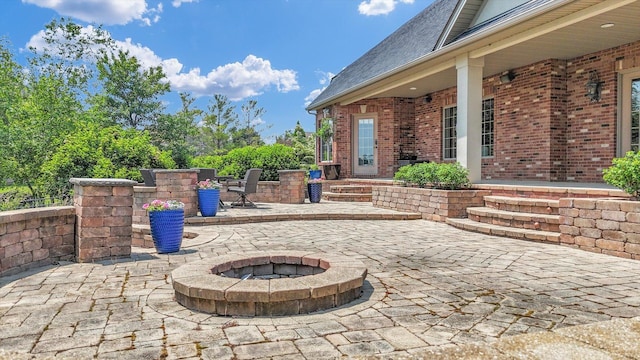 4905 Peifer Ln, Champaign, IL 61822 - view of patio / terrace with a fire pit
