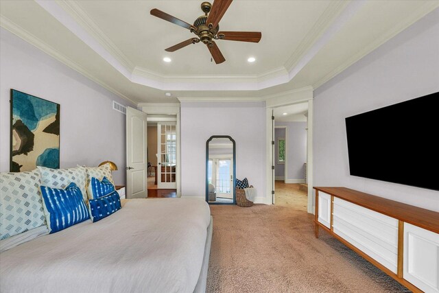 4905 Peifer Ln, Champaign, IL 61822 - office with ornamental molding, light colored carpet, french doors, and recessed lighting