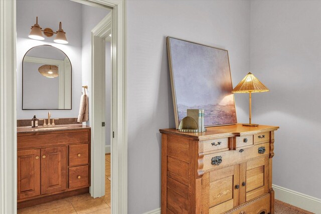 4905 Peifer Ln, Champaign, IL 61822 - bathroom featuring vanity and tile patterned flooring