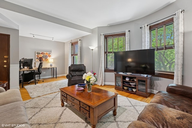 4503 N Ashland Ave Unit 2N, Chicago, IL 60640 - living room with an office area and wood finished floors