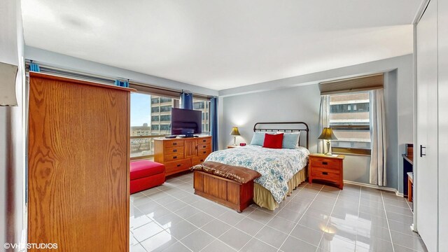 5050 S E End Ave Unit 9C, Chicago, IL 60615 - bedroom featuring multiple windows and light tile patterned floors