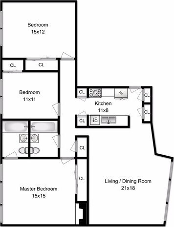 5050 S E End Ave Unit 9C, Chicago, IL 60615 - view of room layout