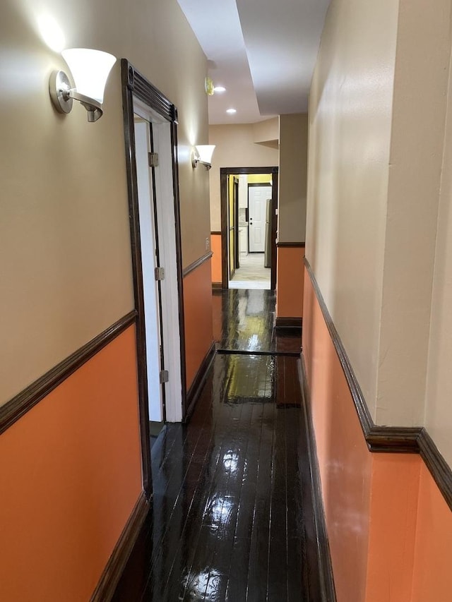 1826 S Drake Ave, Chicago, IL 60623 - hall with dark wood-style floors and baseboards