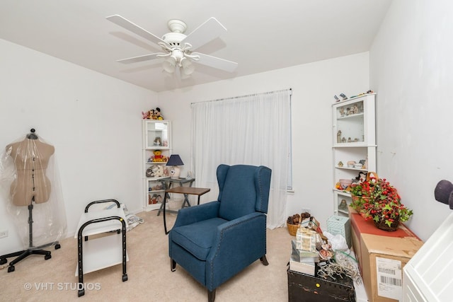 601 Cary Woods Cir Unit 601, Cary, IL 60013 - sitting room with a ceiling fan and light carpet