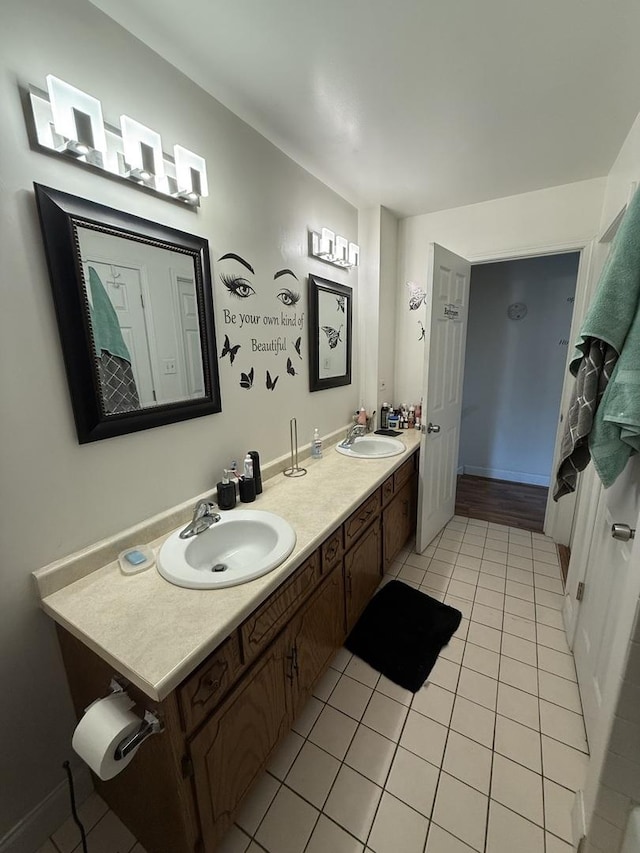 1208 E 154th St, South Holland, IL 60473 - full bathroom featuring tile patterned floors and double vanity