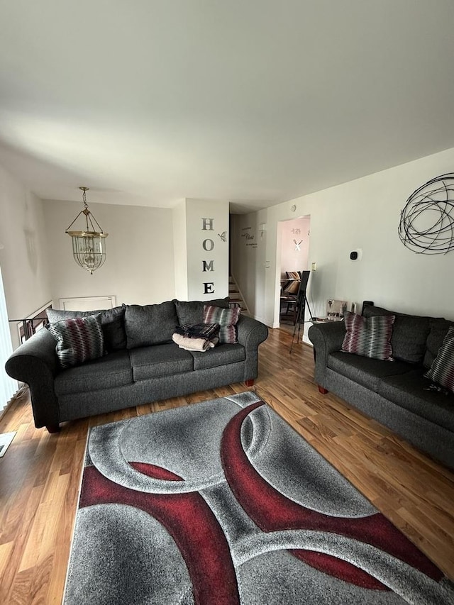 1208 E 154th St, South Holland, IL 60473 - living area featuring wood finished floors and stairway