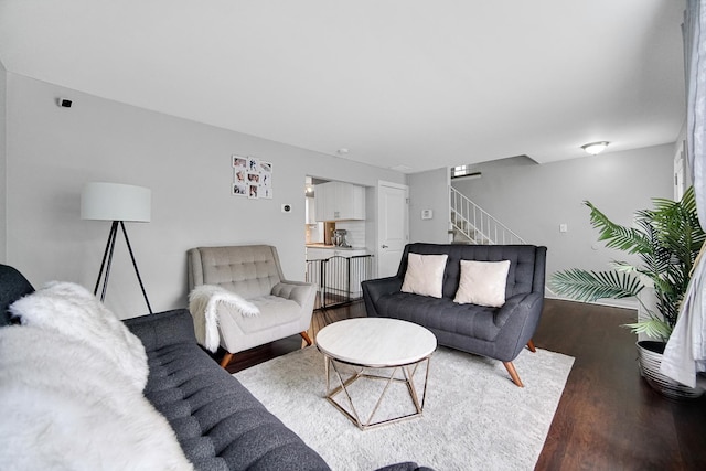 816 Blackhawk Dr, University Park, IL 60484 - living area with wood finished floors and stairway