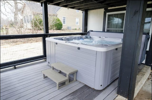 9439 Corneils Rd, Bristol, IL 60512 - wooden deck featuring a hot tub