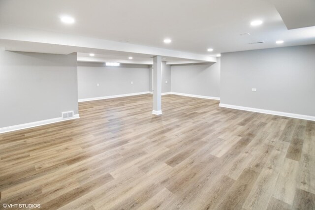 524 Willow St, Itasca, IL 60143 - finished below grade area featuring recessed lighting and light wood-style flooring