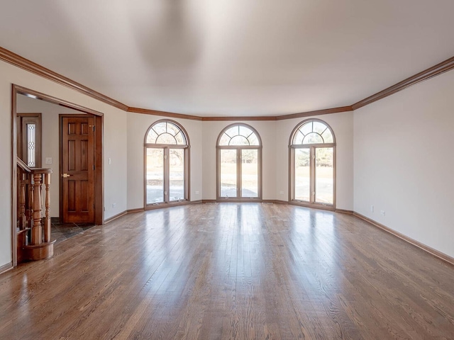 501 Bryan Trl, New Lenox, IL 60451 - unfurnished living room with wood finished floors and crown molding