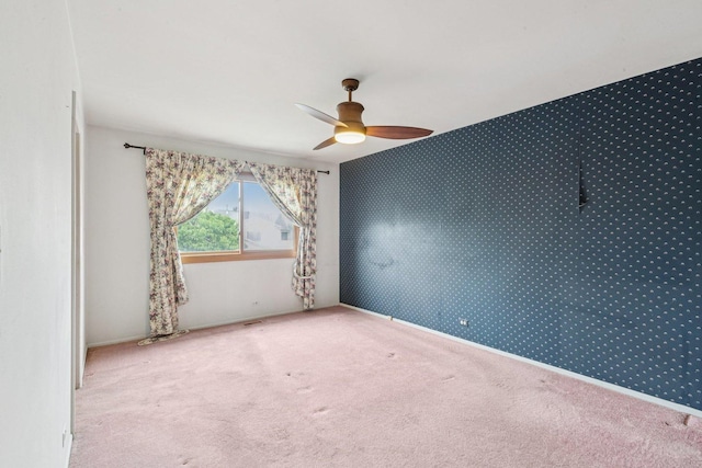 12 N Waterford Dr Unit 0, Schaumburg, IL 60194 - spare room with ceiling fan, carpet flooring, and wallpapered walls