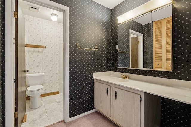 12 N Waterford Dr Unit 0, Schaumburg, IL 60194 - bathroom featuring vanity and wallpapered walls