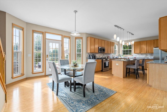 16260 W Mohawk Ct, Lockport, IL 60441 - dining area featuring light wood finished floors and baseboards
