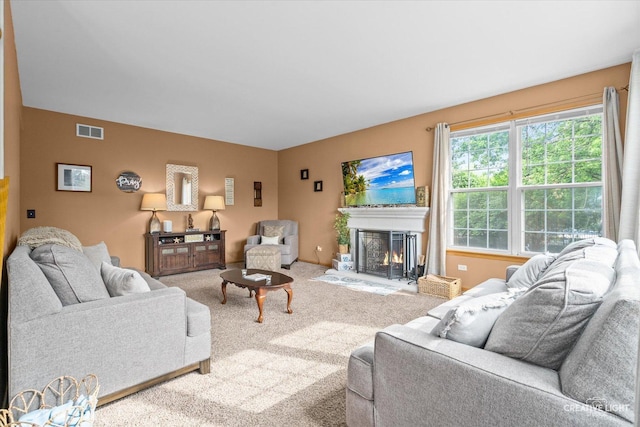 16260 W Mohawk Ct, Lockport, IL 60441 - carpeted living room with a lit fireplace