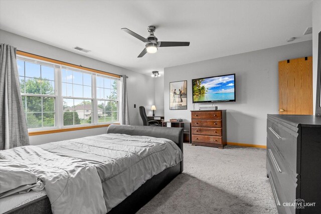 16260 W Mohawk Ct, Lockport, IL 60441 - bedroom with carpet and a ceiling fan