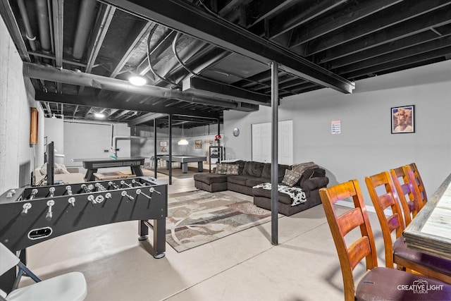 16260 W Mohawk Ct, Lockport, IL 60441 - playroom with finished concrete flooring and billiards