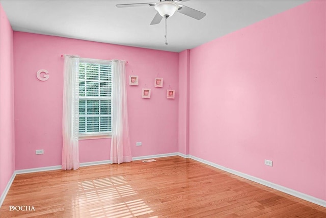 13311 Morning Mist Pl, Plainfield, IL 60585 - empty room featuring ceiling fan and light wood finished floors