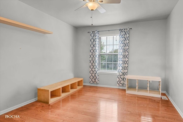 13311 Morning Mist Pl, Plainfield, IL 60585 - empty room with ceiling fan and wood finished floors