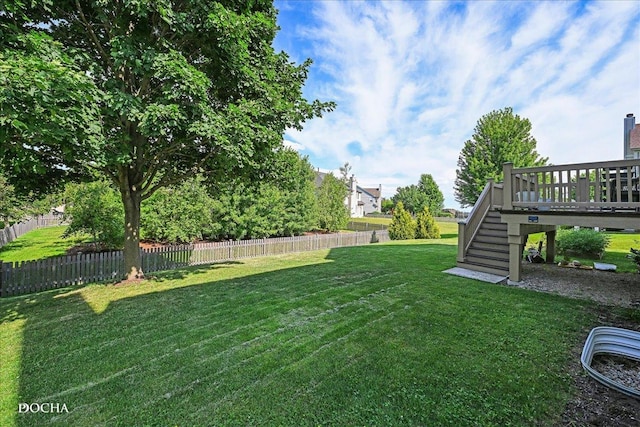 13311 Morning Mist Pl, Plainfield, IL 60585 - fenced backyard featuring stairs and a deck