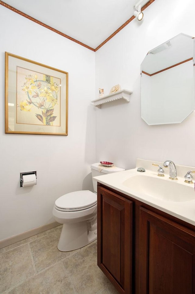 440 E Walnut St, Roselle, IL 60172 - half bath with vanity and crown molding