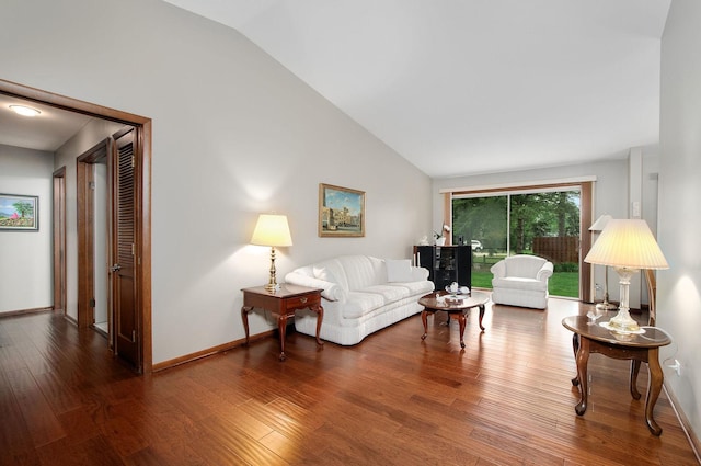 440 E Walnut St, Roselle, IL 60172 - living room with vaulted ceiling and wood finished floors