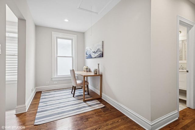 4848 N Seeley Ave, Chicago, IL 60625 - office featuring attic access and wood finished floors