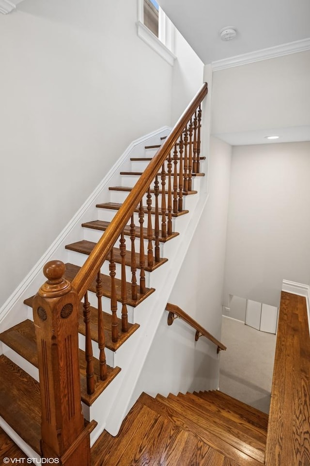 4848 N Seeley Ave, Chicago, IL 60625 - stairs with crown molding
