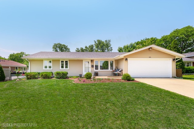 106 Grand Central Ln, Schaumburg, IL 60193 - ranch-style home featuring a garage, driveway, and a front yard
