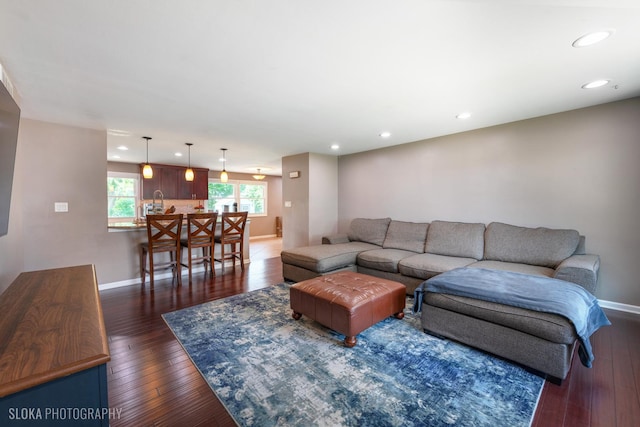 106 Grand Central Ln, Schaumburg, IL 60193 - living area with recessed lighting and hardwood / wood-style flooring