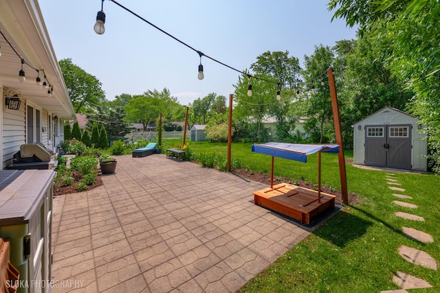 106 Grand Central Ln, Schaumburg, IL 60193 - view of patio / terrace featuring a shed