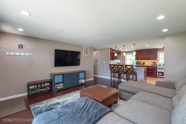 106 Grand Central Ln, Schaumburg, IL 60193 - living room featuring recessed lighting and light wood-style flooring